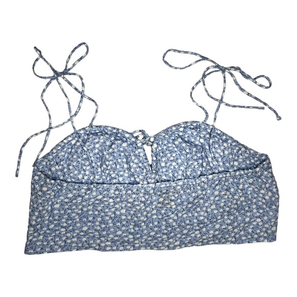 Princess Polly blue floral crop top - size 12 - Picture 2 of 7